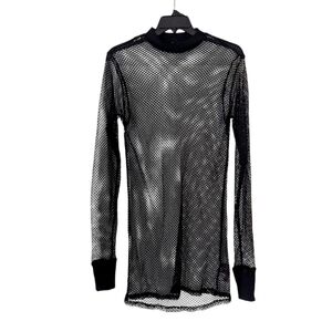 Black Mesh Long Sleeve Beach Cover Top Sz.XL